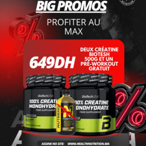 Creatine Biotech 500g et un pre-workout gratuit